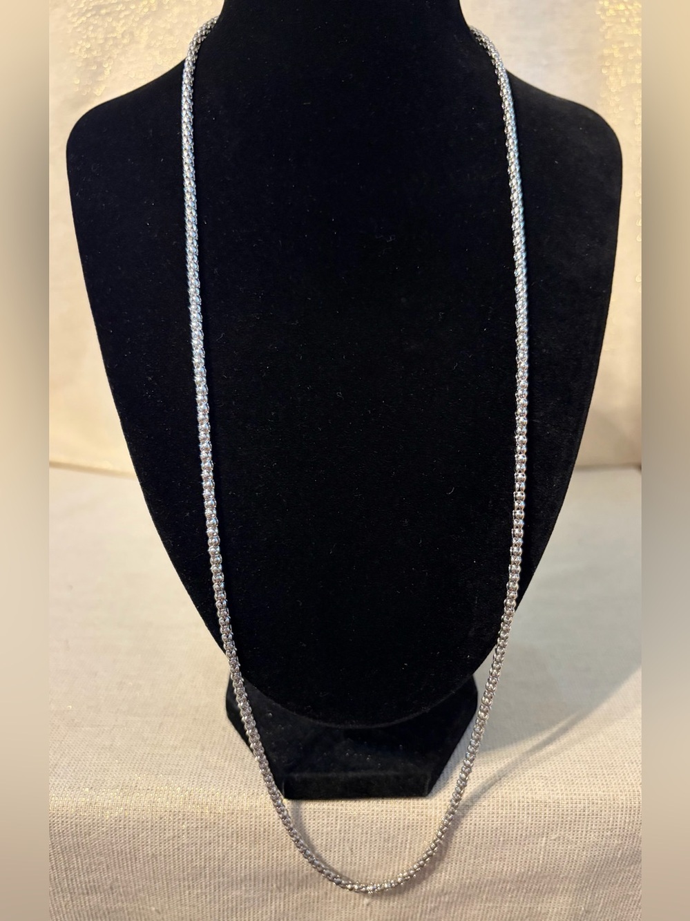 Classic SilverTone Popcorn Rope Chain Necklace - Unbranded